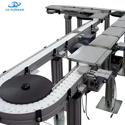 Bon prix Systèmes de convoyeur à chaîne de bouteilles flexibles avec vitesse réglable jusqu'à 30 m/min en ligne