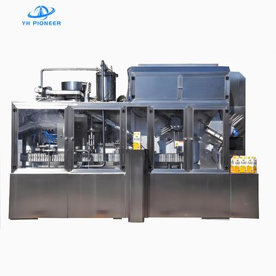 Machine de remplissage de cartons de toit en acier inoxydable 304 316 Matériau pour emballage hygiénique de jus Conception compacte optimisée pour l'espace de 3300 mm de longueur